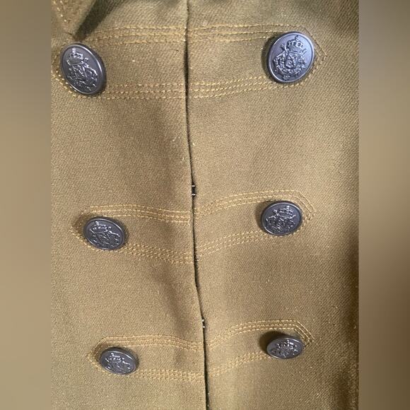 LOFT Military Inspired Olive Green Statement Blazer with Crest Buttons – Size 12 - Picture 4 of 8